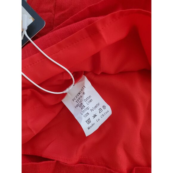 Women's Summer Sleeveless Mini Dress V Neck Cinched A Line Slim Tank Short Dress - Picture 6 of 6